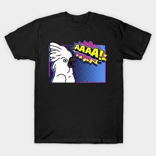 Screaming Umbrella Cockatoo Comic T-Shirt